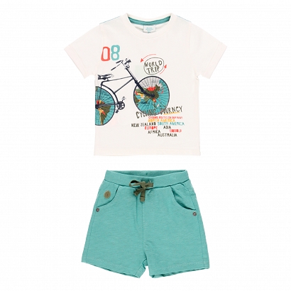 * Boboli Born To Be Wild Komplet chłopięcy T-shirt ze spodenkami 334134-1111