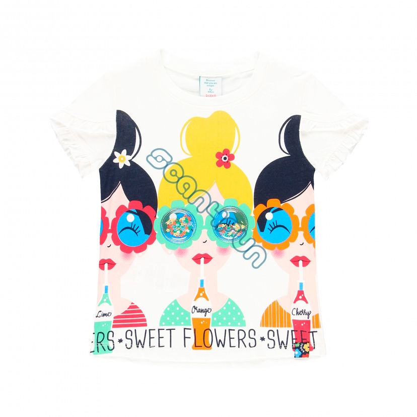 Boboli Big Flowers T-shirt dziewczęcy 454036-1111