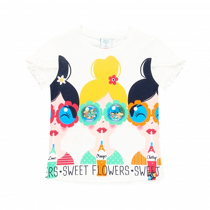 Boboli Big Flowers T-shirt dziewczęcy 454036-1111