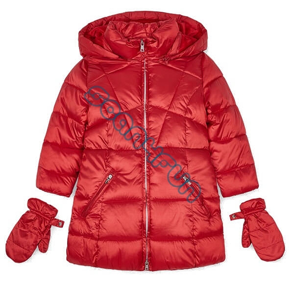 * Mayoral płaszczyk, kurtka zimowa dziewczęca z rękawiczkami 4441-051 