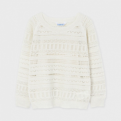 Mayoral Sweter dziurkowany dziewczęcy z topem 6318-051